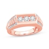 Thumbnail Image 0 of Men's Diamond Rectangle Stepped Wedding Band 1-1/4 ct tw 10K Rose Gold