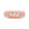 Thumbnail Image 2 of Men's Diamond Rectangle Stepped Wedding Band 1-1/4 ct tw 10K Rose Gold