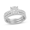 Thumbnail Image 0 of Round-Cut Diamond Three-Piece Halo Bridal Set 1 ct tw 10K White Gold