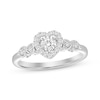 Diamond Heart Frame Promise Ring 1/5 ct tw 10K White Gold