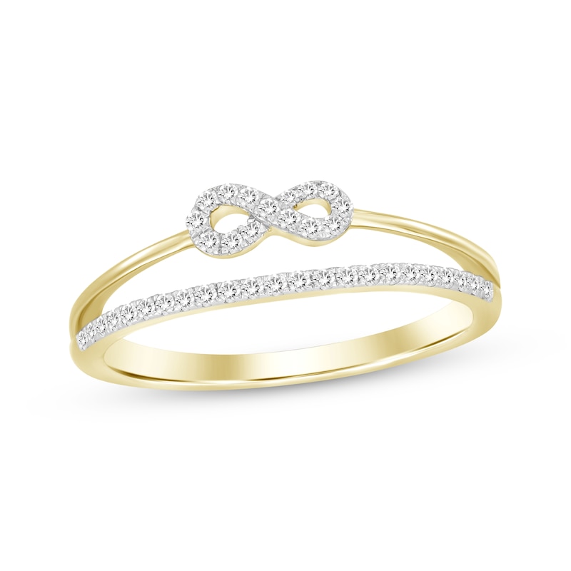 Main Image 1 of Diamond Infinity Split Ring 1/6 ct tw 10K Yellow Gold