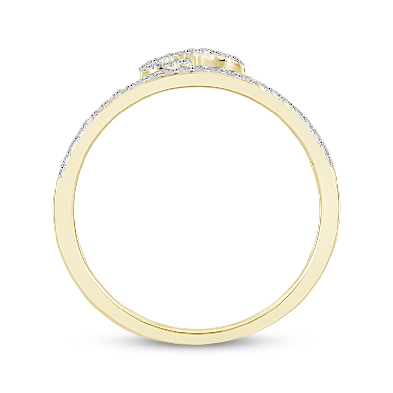 Main Image 3 of Diamond Infinity Split Ring 1/6 ct tw 10K Yellow Gold