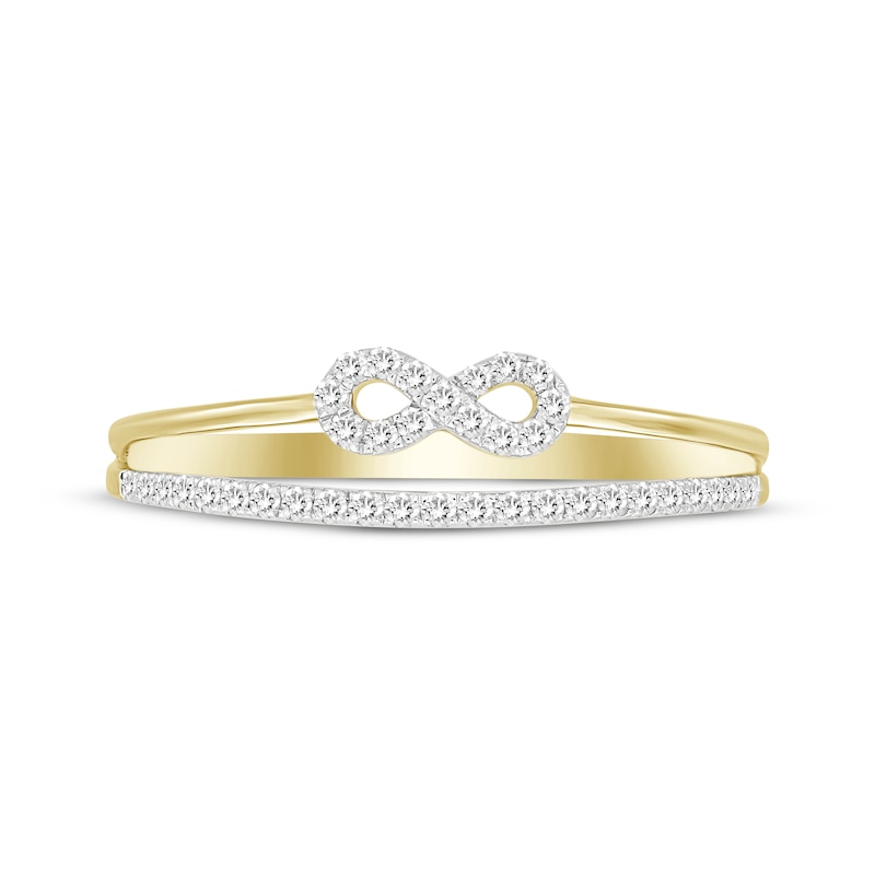 Main Image 4 of Diamond Infinity Split Ring 1/6 ct tw 10K Yellow Gold