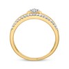 Thumbnail Image 2 of Diamond Inset Heart Two-Row Ring 1/5 ct tw 10K Yellow Gold