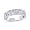 Thumbnail Image 1 of Adore Baguette & Round-Cut Diamond Three-Row Anniversary Ring 1 ct tw 14K White Gold
