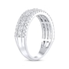 Thumbnail Image 2 of Adore Baguette & Round-Cut Diamond Three-Row Anniversary Ring 1 ct tw 14K White Gold