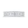 Thumbnail Image 3 of Adore Baguette & Round-Cut Diamond Three-Row Anniversary Ring 1 ct tw 14K White Gold