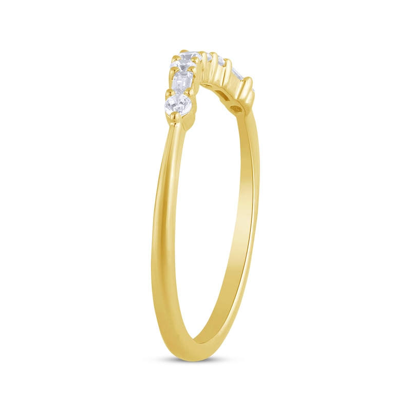 Main Image 2 of Adore Baguette & Round-Cut Diamond Contour Ring 1/5 ct tw 14K Yellow Gold