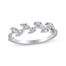 Adore Diamond Leaves Contour Ring 1/4 ct tw 14K White Gold