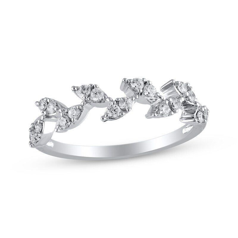 Main Image 1 of Adore Diamond Leaves Contour Ring 1/4 ct tw 14K White Gold