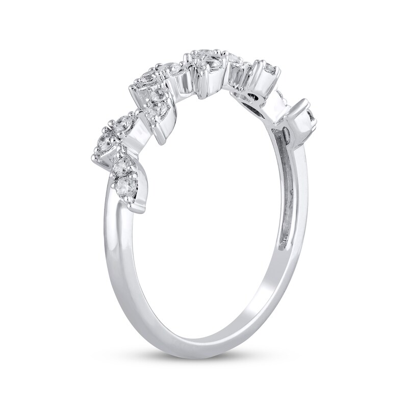 Main Image 2 of Adore Diamond Leaves Contour Ring 1/4 ct tw 14K White Gold