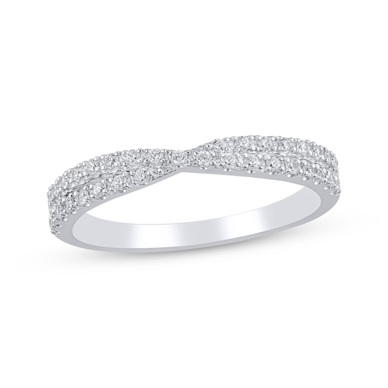Adore Diamond Contour Crossover Ring 1/4 ct tw 14K White Gold