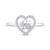 Thumbnail Image 2 of Diamond Quinceañera Heart Ring 1/10 ct tw 10K White Gold