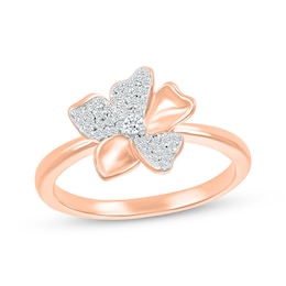 Diamond Flower Ring 1/6 ct tw 10K Rose Gold