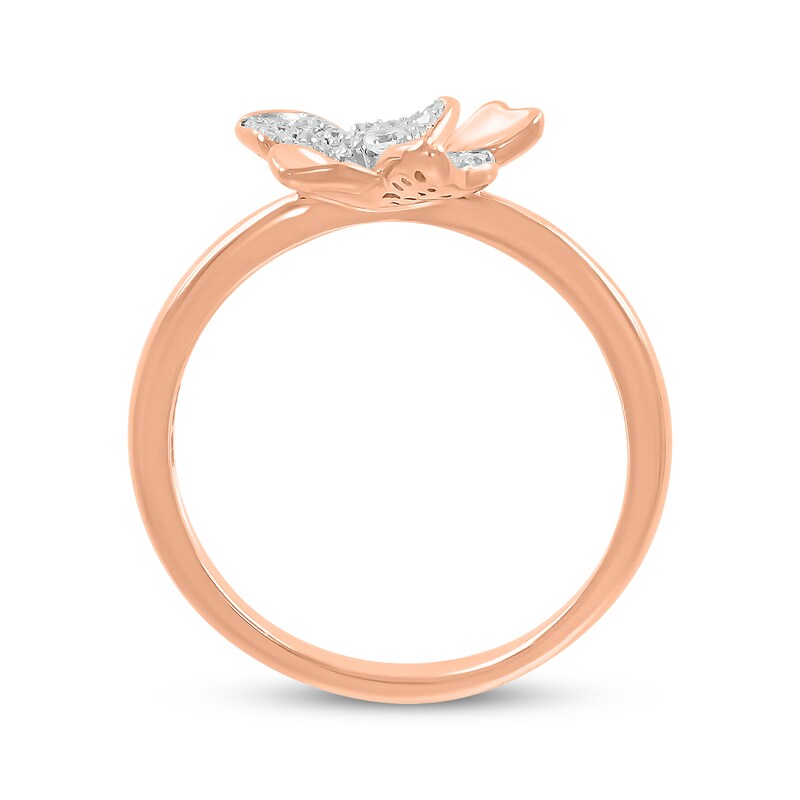 Main Image 3 of Diamond Flower Ring 1/6 ct tw 10K Rose Gold