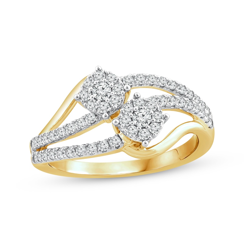 Main Image 1 of Diamond Bypass Fashion Ring 1/2 ct tw 10K Yellow Gold