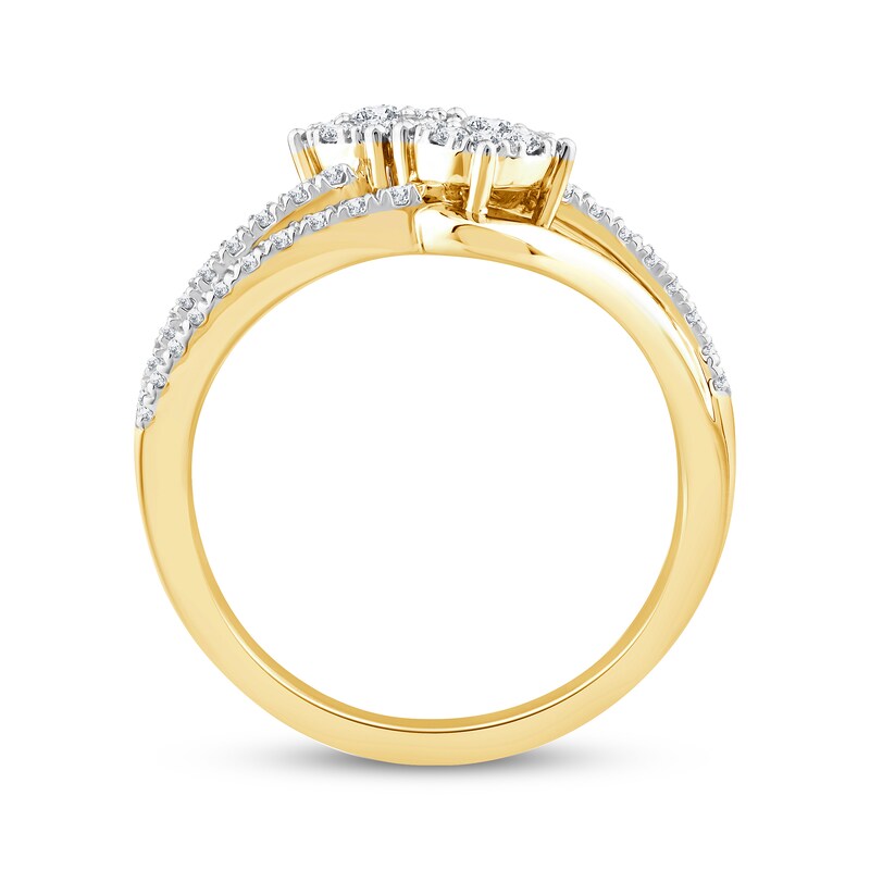 Main Image 3 of Diamond Bypass Fashion Ring 1/2 ct tw 10K Yellow Gold
