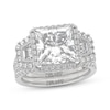 Thumbnail Image 1 of THE LEO Legacy Lab-Grown Diamond Princess-Cut Halo Bridal Set 5 ct tw 14K White Gold