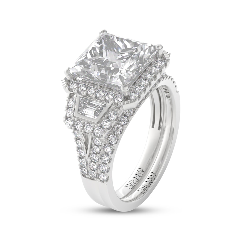 Main Image 2 of THE LEO Legacy Lab-Grown Diamond Princess-Cut Halo Bridal Set 5 ct tw 14K White Gold