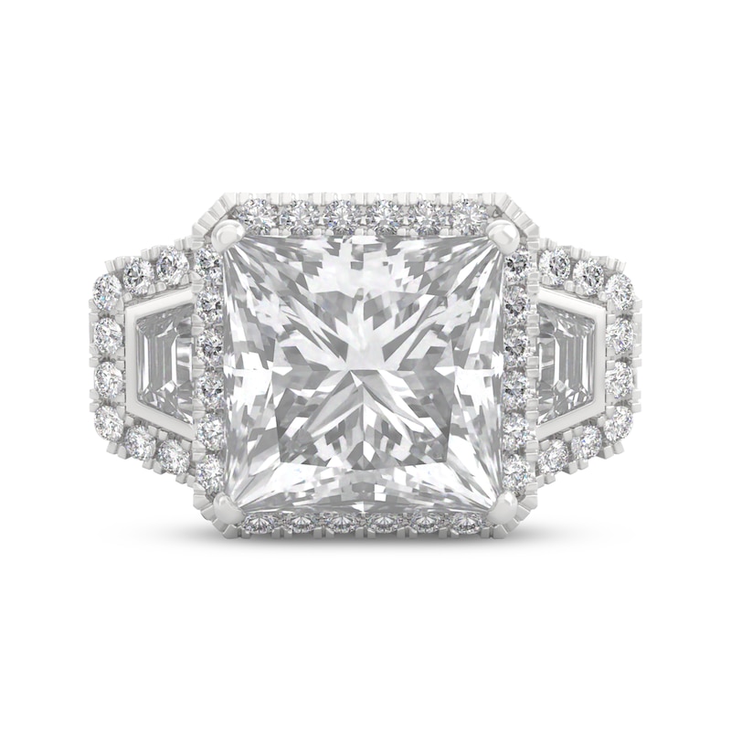 Main Image 3 of THE LEO Legacy Lab-Grown Diamond Princess-Cut Halo Bridal Set 5 ct tw 14K White Gold