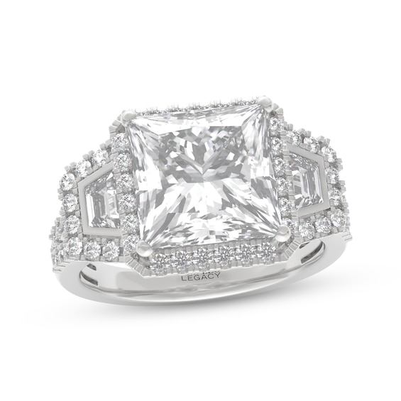 THE LEO Legacy Lab-Grown Diamond Princess-Cut Halo Engagement Ring 4-7/8 ct tw 14K White Gold