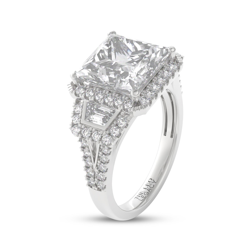 Main Image 2 of THE LEO Legacy Lab-Grown Diamond Princess-Cut Halo Engagement Ring 4-7/8 ct tw 14K White Gold