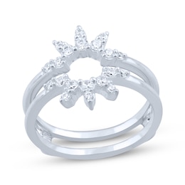 Diamond Starburst Enhancer Ring 1/3 ct tw 14K White Gold