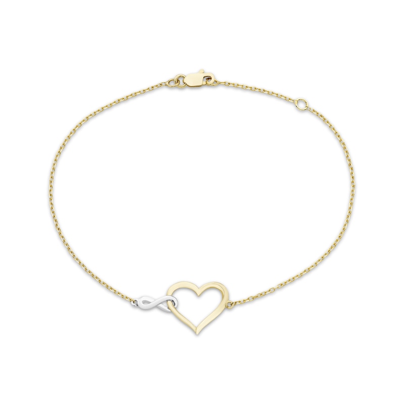 Main Image 1 of Infinity Heart Bracelet 10K Two-Tone Gold 7.5"