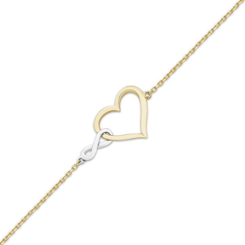 Main Image 2 of Infinity Heart Bracelet 10K Two-Tone Gold 7.5"