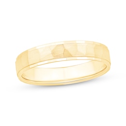Adore Hammered Wedding Band 10K Yellow Gold 4.4mm