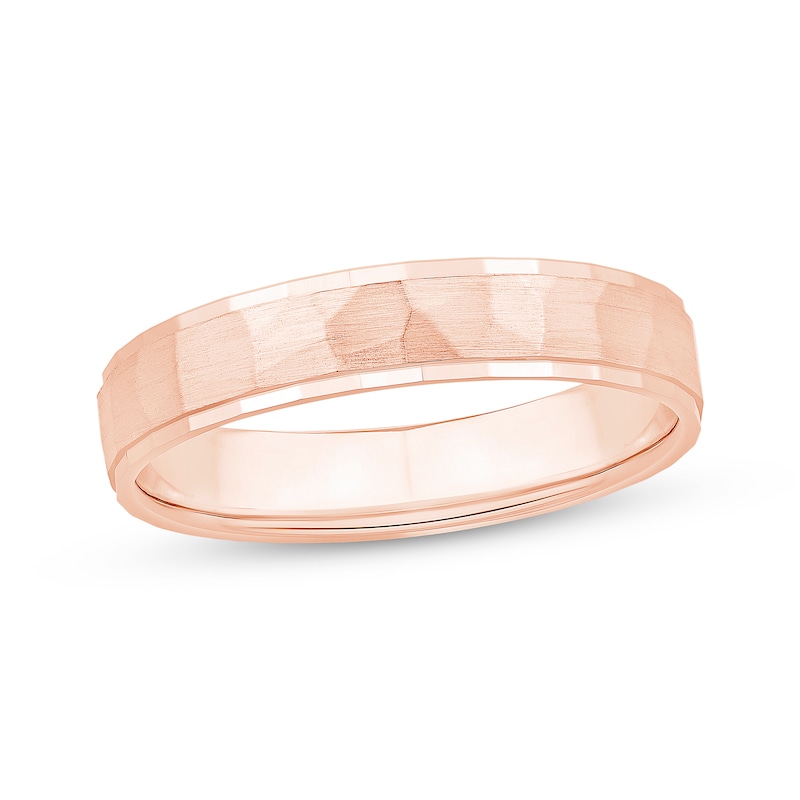 Main Image 1 of Adore Hammered Wedding Band 10K Rose Gold 4.4mm