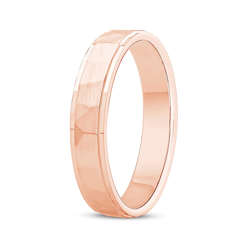 Main Image 2 of Adore Hammered Wedding Band 10K Rose Gold 4.4mm