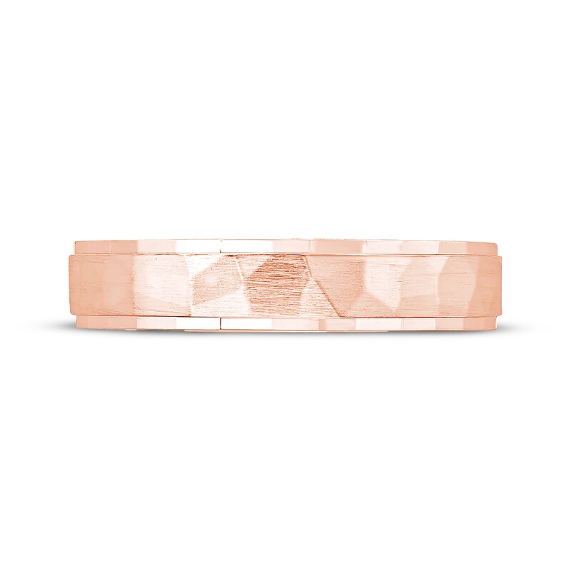 Main Image 3 of Adore Hammered Wedding Band 10K Rose Gold 4.4mm