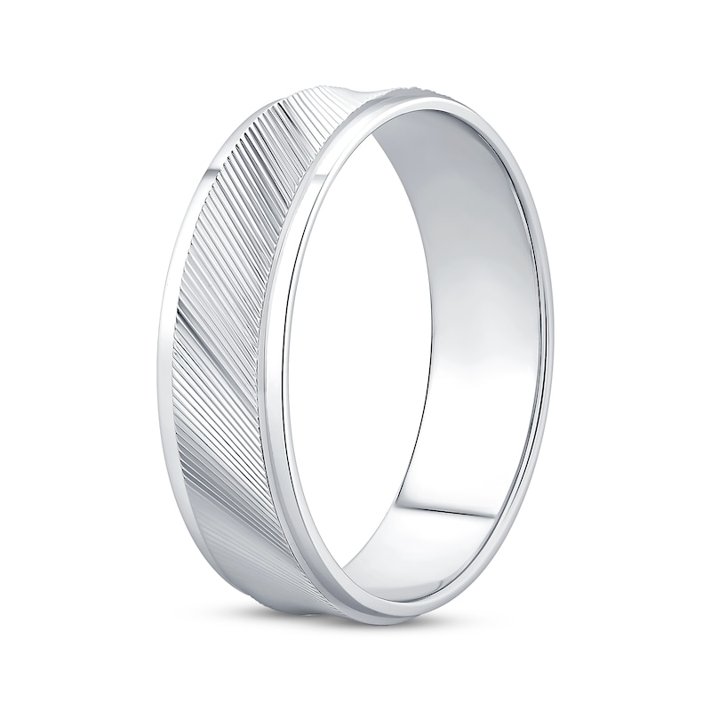 Main Image 2 of Adore Engraved Wedding Band 10K White Gold 6mm