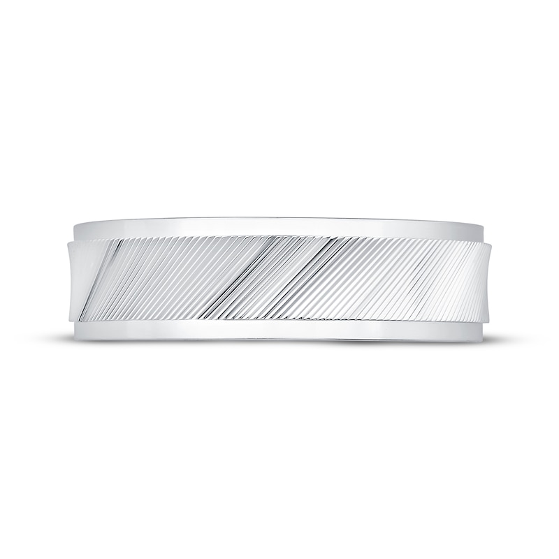 Main Image 3 of Adore Engraved Wedding Band 10K White Gold 6mm