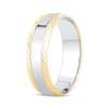 Thumbnail Image 2 of Adore Engraved Edge Wedding Band 10K White Two-Tone 6.1mm