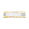 Thumbnail Image 3 of Adore Engraved Edge Wedding Band 10K White Two-Tone 6.1mm