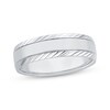 Thumbnail Image 1 of Adore Engraved Edge Wedding Band 10K White Gold 6.1mm