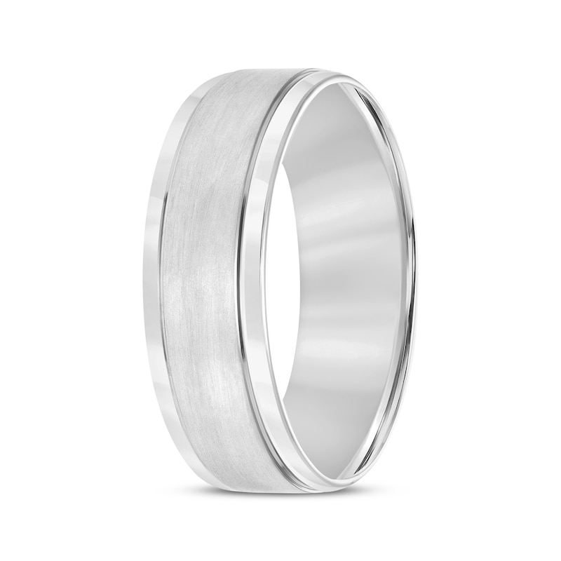Main Image 2 of Adore Brushed Center Wedding Band 10K White Gold 7mm