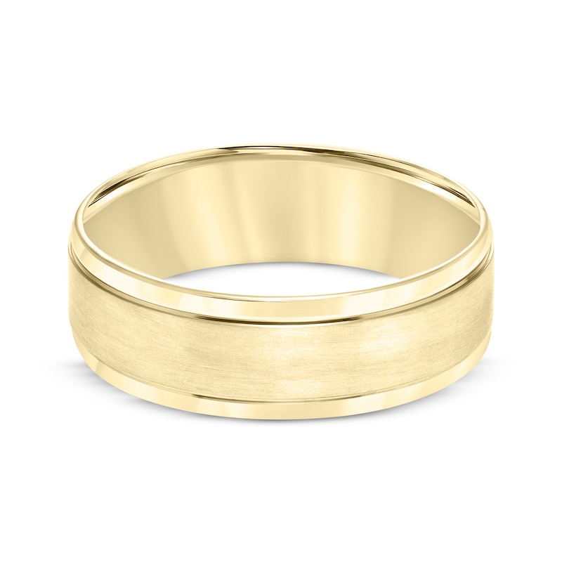 Main Image 3 of Adore Brushed Center Wedding Band 10K Yellow Gold 7mm