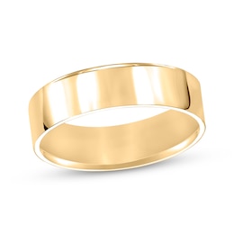 Adore Flat Square-Edged Wedding Band 18K Yellow Gold 6mm