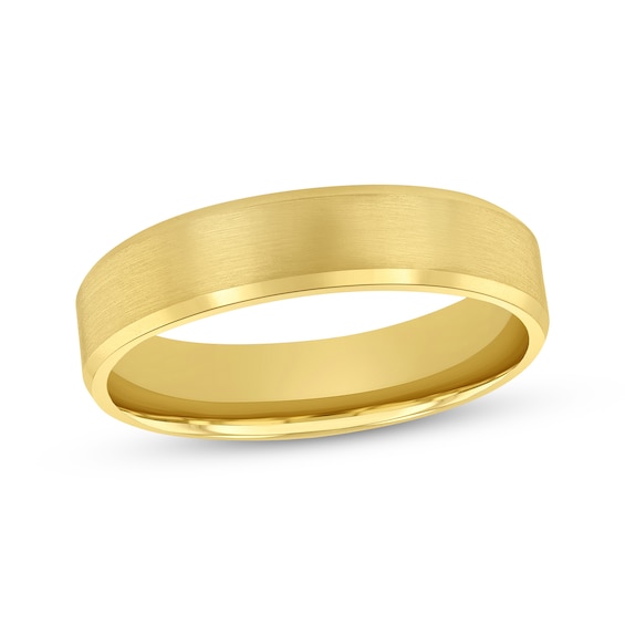 Beveled Edge Wedding Band 14K Gold 5mm