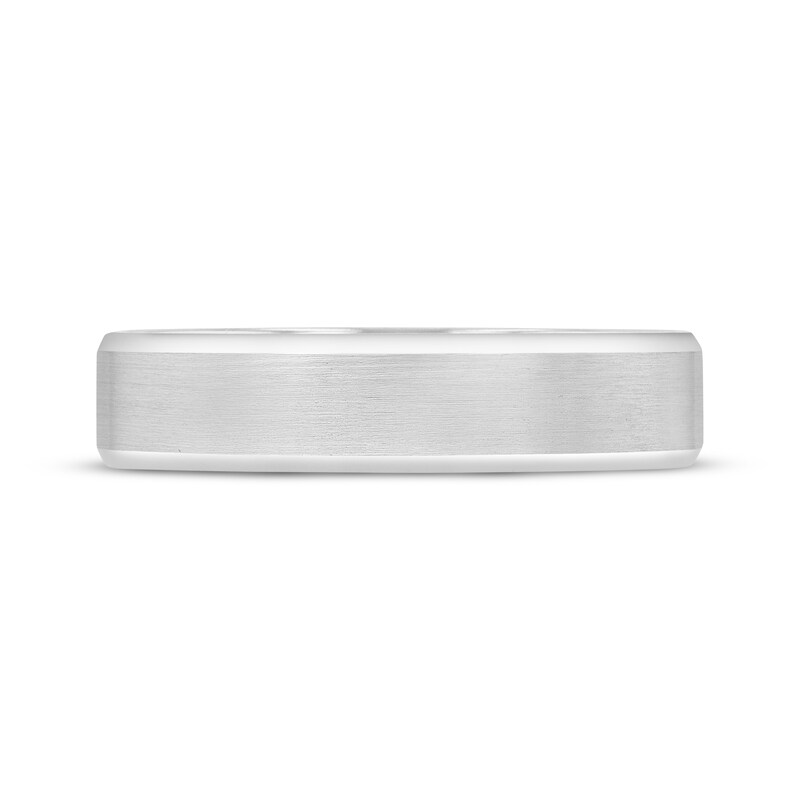 Main Image 3 of Beveled Edge Wedding Band 14K White Gold 5mm
