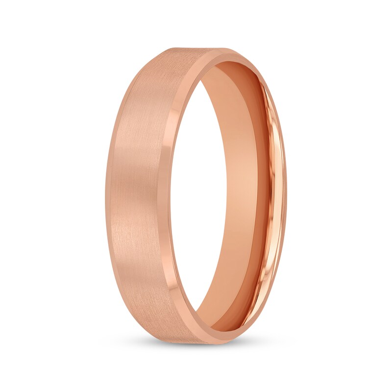 Main Image 2 of Adore Beveled Edge Wedding Band 14K Rose Gold 5mm
