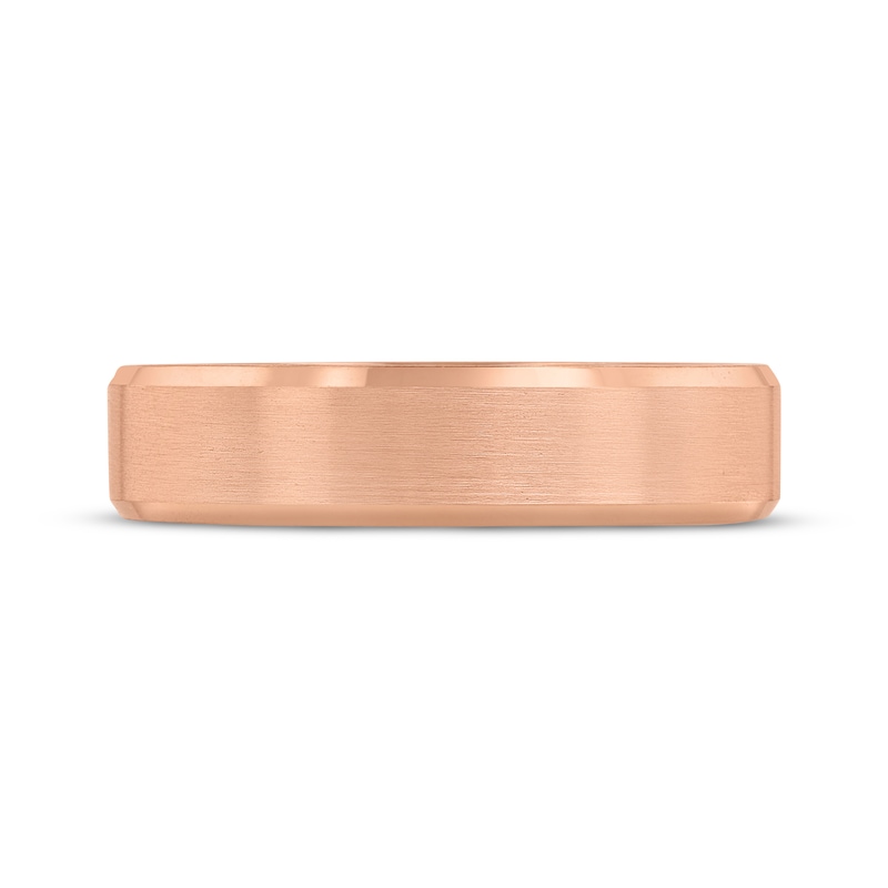 Main Image 3 of Adore Beveled Edge Wedding Band 14K Rose Gold 5mm