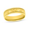 Thumbnail Image 1 of Adore Patterned & Rope-Edged Wedding Band 10K Yellow Gold 6mm