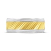 Thumbnail Image 3 of Adore Diagonal Pattern Wedding Band 10K Two-Tone Gold 8mm