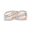 Thumbnail Image 3 of Diamond Multi-Row Crossover Ring 1/3 ct tw 14K Two-Tone Gold