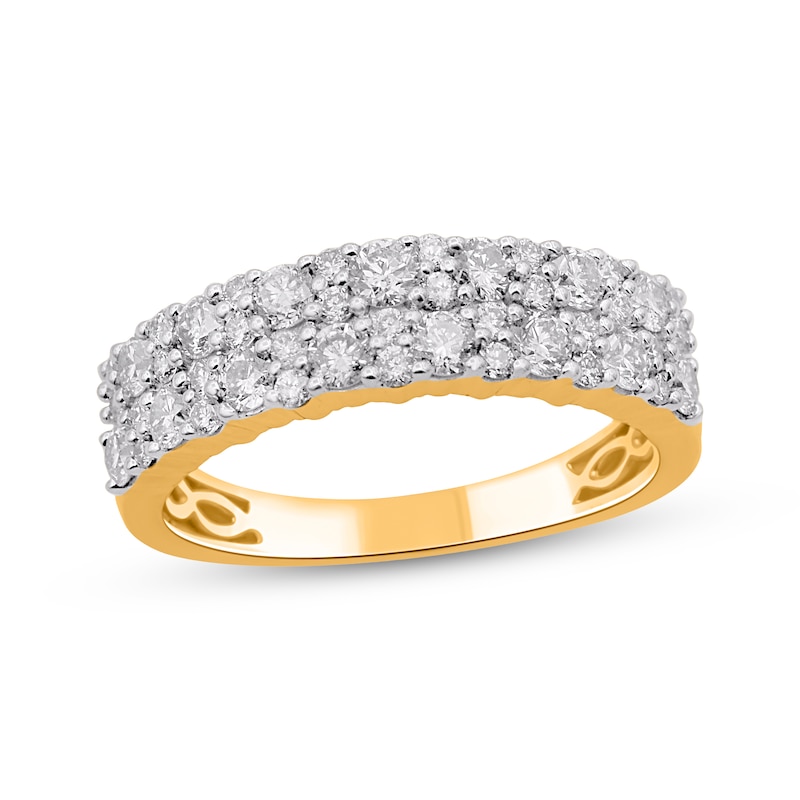 Main Image 1 of Diamond Two-Row Fashion Ring 1 ct tw 14K Yellow Gold