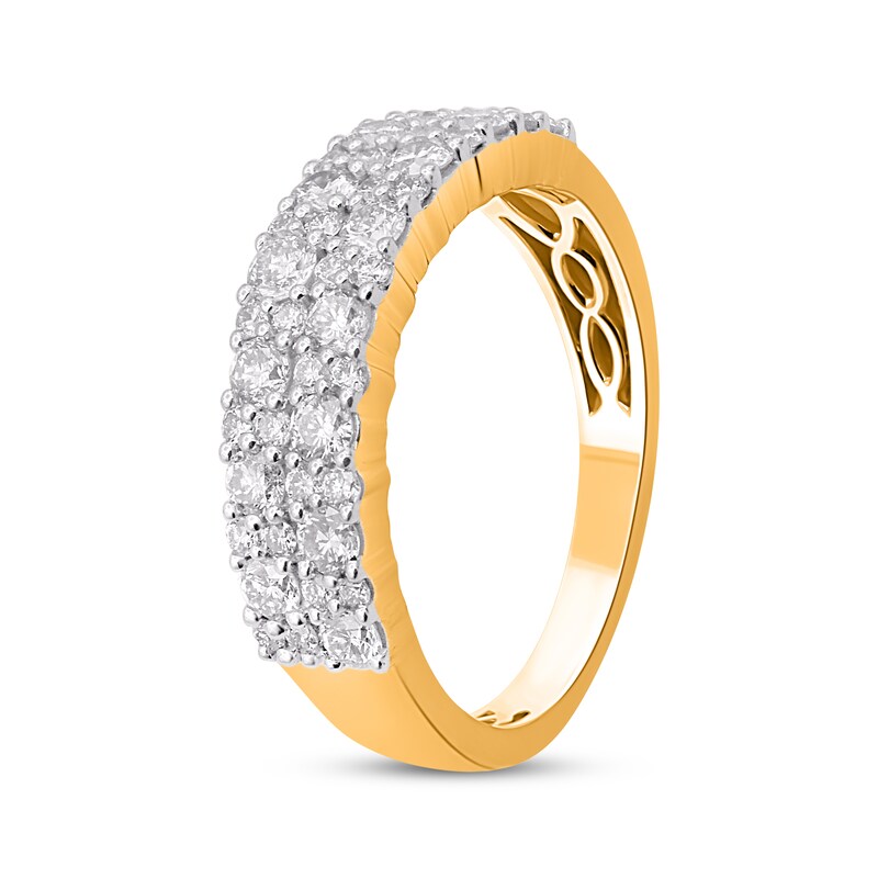Main Image 2 of Diamond Two-Row Fashion Ring 1 ct tw 14K Yellow Gold